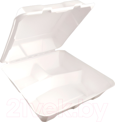 Набор одноразовых ланч-боксов Паксервис Ланч-бокс 3 секции / 285862 - фото