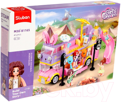 Конструктор Sluban Розовая мечта. Мультимедийный автобус M38-B1165 / 9619164 - фото