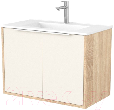 Тумба под умывальник Дабер 018 WeltWasser Deilbach 7517-70 / Т18.7W.0.18Б (бежевый/дуб бардолино/ручка белая) - фото