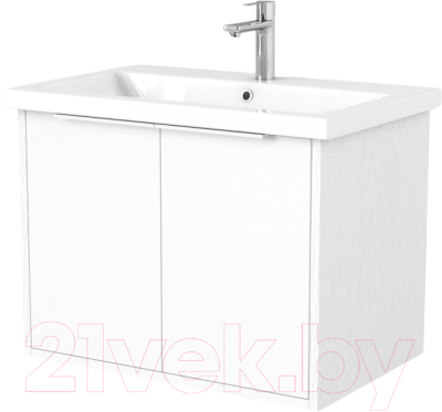 Тумба под умывальник Дабер 018 Cersanit Como 70 / Т18.7С.0.5Б (белый древесный/ручка белая) - фото