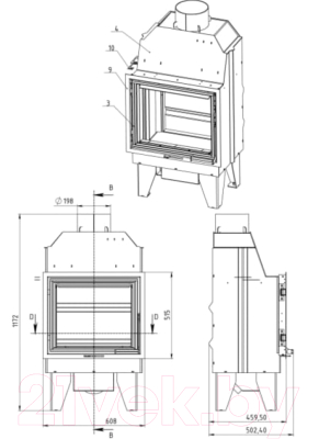 Каминная топка Мета-бел ТКТ 10.0-05 (в модификации Аврора М)
