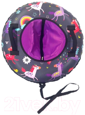 Тюбинг-ватрушка Lesnikovo Единорожки 15-207П_единорог/LS - фото