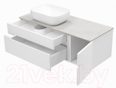 Тумба под умывальник Misty Роял 120 / П-Роя-01120-011П2Я (подвесная, белый)
