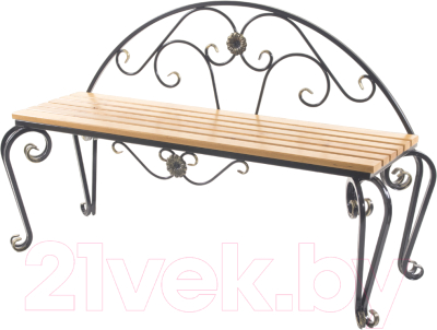 Скамья садовая AMC B1 1А1 131x58x80 (черный/светлое дерево) - фото