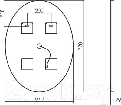Зеркало Silver Mirrors Italia RGB 57x77 / LED-00002619