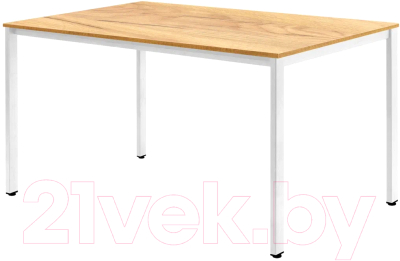 Обеденный стол Millwood Сеул Л 130x80x75 (дуб золотой Craft/металл белый) - фото