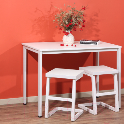 Обеденный стол Millwood Сеул Л 100x60x75 (белый/металл белый)