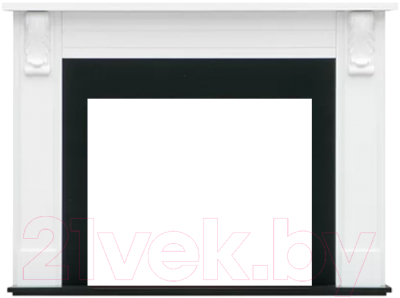Портал для камина Смолком Lyncoln MB/JUP/SYM26 (бьянко белый/черный) - фото