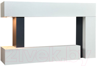 Портал для камина Смолком Malibu V42 (бьянко белый/серый графит) - фото