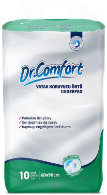 Набор пеленок одноразовых впитывающих Dr. Comfort 60x90 - фото
