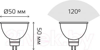 Лампа Gauss GU5.3 9W 3000K / 101505109