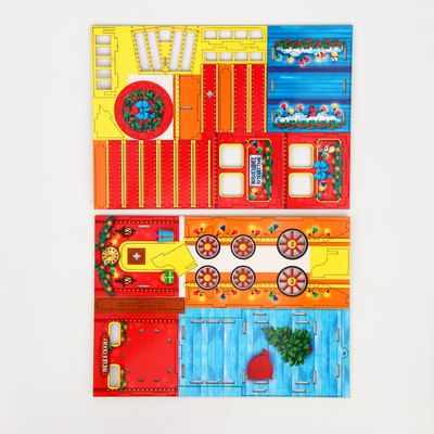 Конструктор Лесная мастерская Новогодний паровозик / 9783961