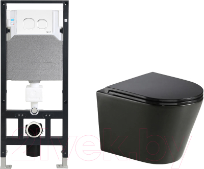 Унитаз подвесной с инсталляцией WeltWasser Amberg 506 + Salzbach 043 MT-BL + Amberg RD-WT - фото