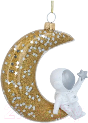 Елочная игрушка Gisela Graham All Glass. Космонавт на луне / 1957 - фото