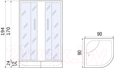 Душевой уголок RIVER Don 90/40 MT
