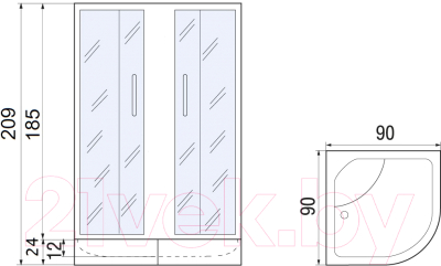 Душевой уголок RIVER Don XL 90/40 MT