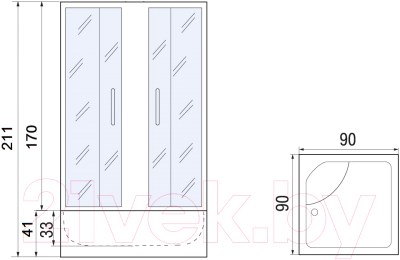 Душевой уголок RIVER Morava 90/41 MT