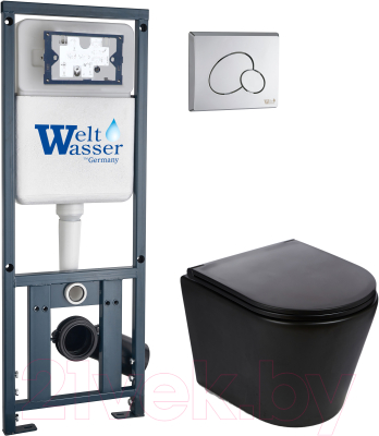 Унитаз подвесной с инсталляцией WeltWasser Marberg 410 + Salzbach 043 MT-BL + Mar 410 RD-CR - фото