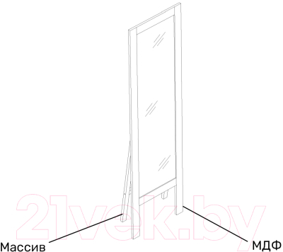 Зеркало Мебельград Калгари напольное (графит/прозрачный лак)