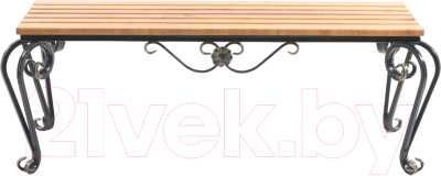 Скамья садовая AMC C1 1А1 131x51x46 (черный/светлое дерево) - фото