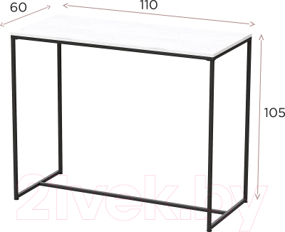 Барный стол Millwood Сидней 1 Л 110x60x105 (белый/металл черный)