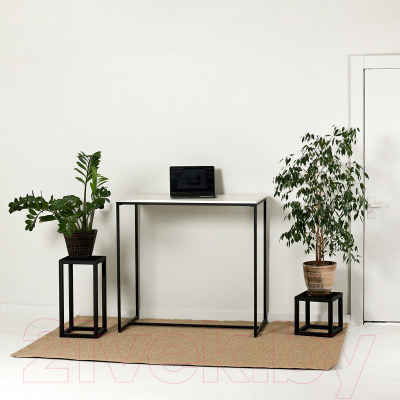 Барный стол Millwood Сидней 2 Л 120x60x105 (белый/металл черный)