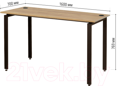 Письменный стол Millwood Лофт Сиэтл ДТ-5 160x70x75 (дуб золотой Craft/черный)