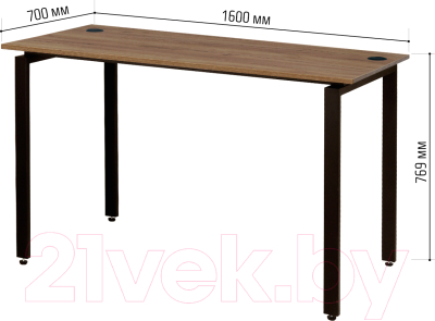 Письменный стол Millwood Лофт Сиэтл ДТ-5 160x70x75 (дуб табачный Craft/черный)
