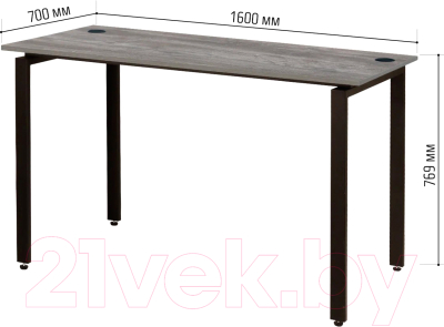 Письменный стол Millwood Лофт Сиэтл ДТ-5 160x70x75 (сосна пасадена/черный)