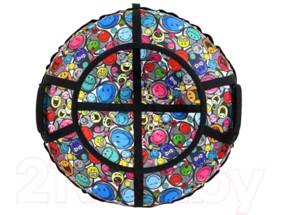 Тюбинг-ватрушка Hubster Люкс Pro S Смайл 90см / во6700-2 (серый) - фото