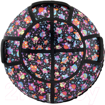 Тюбинг-ватрушка Hubster Люкс Pro S Совы 100см / во6585-3 (черный) - фото