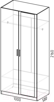 Шкаф Интермебель Марсель 580 1 зеркало / МР-06 (графит серый)