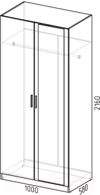 Шкаф Интермебель Марсель 580 1 зеркало / МР-07 (графит серый)