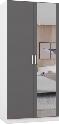 Шкаф Интермебель Марсель 580 1 зеркало / МР-08 (графит серый) - фото