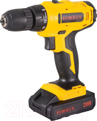 Аккумуляторная дрель-шуруповерт EUROLUX ДА-20/2Li (72/14/52) - фото