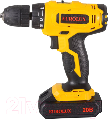 Аккумуляторная дрель-шуруповерт EUROLUX ДА-20/2Li (72/14/52)