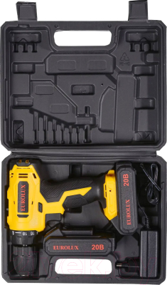 Аккумуляторная дрель-шуруповерт EUROLUX ДА-20/2Li (72/14/52)