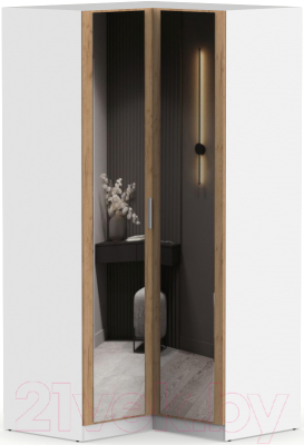 Шкаф Интермебель Марсель 2 зеркала / МР-12 (дуб крафт золотой) - фото