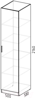 Шкаф-пенал Интермебель Марсель 580 / МР-01-MN (луна софт)