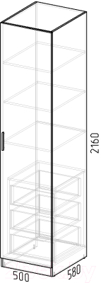 Шкаф-пенал Интермебель Марсель 580 / МР-03-MN