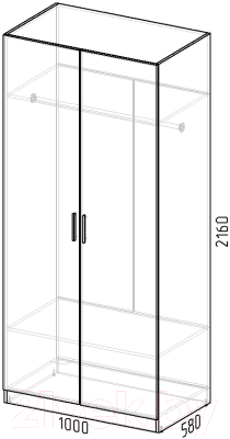 Шкаф Интермебель Марсель 580 / МР-06-MN (луна софт)