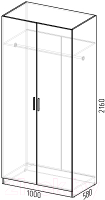Шкаф Интермебель Марсель 580 / МР-07-MN (луна софт)