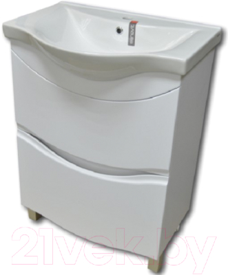 Тумба с умывальником Гамма Р25оФ8 У-65 Альбатрос-10065 (улыбка) - фото