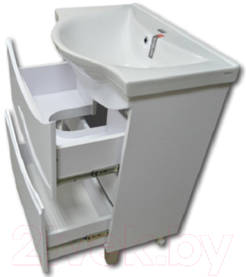 Тумба с умывальником Гамма Р25оФ8 У-65 Альбатрос-10065 (улыбка)