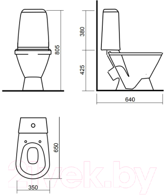Унитаз напольный Sanita Кама Эконом KMASACC01090111