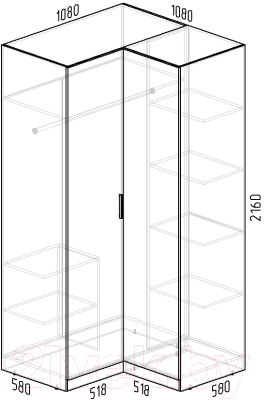 Шкаф Интермебель Марсель / МР-12-MN (луна софт)