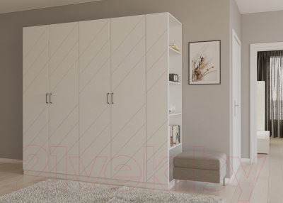 Стеллаж Интермебель Марсель 420 / МР-13-MN (белый софт)