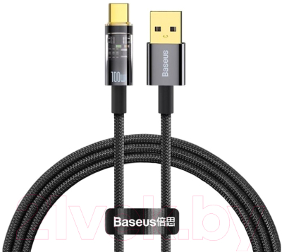 Кабель Baseus Explorer Series Auto Power-Off USB to Type-C 100W / CATS000301 - фото