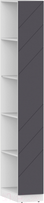 Стеллаж Интермебель Марсель 420 / МР-13-MN (графит софт) - фото