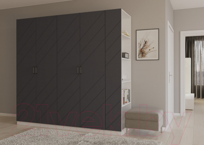 Стеллаж Интермебель Марсель 580 / МР-13-MN (графит софт)